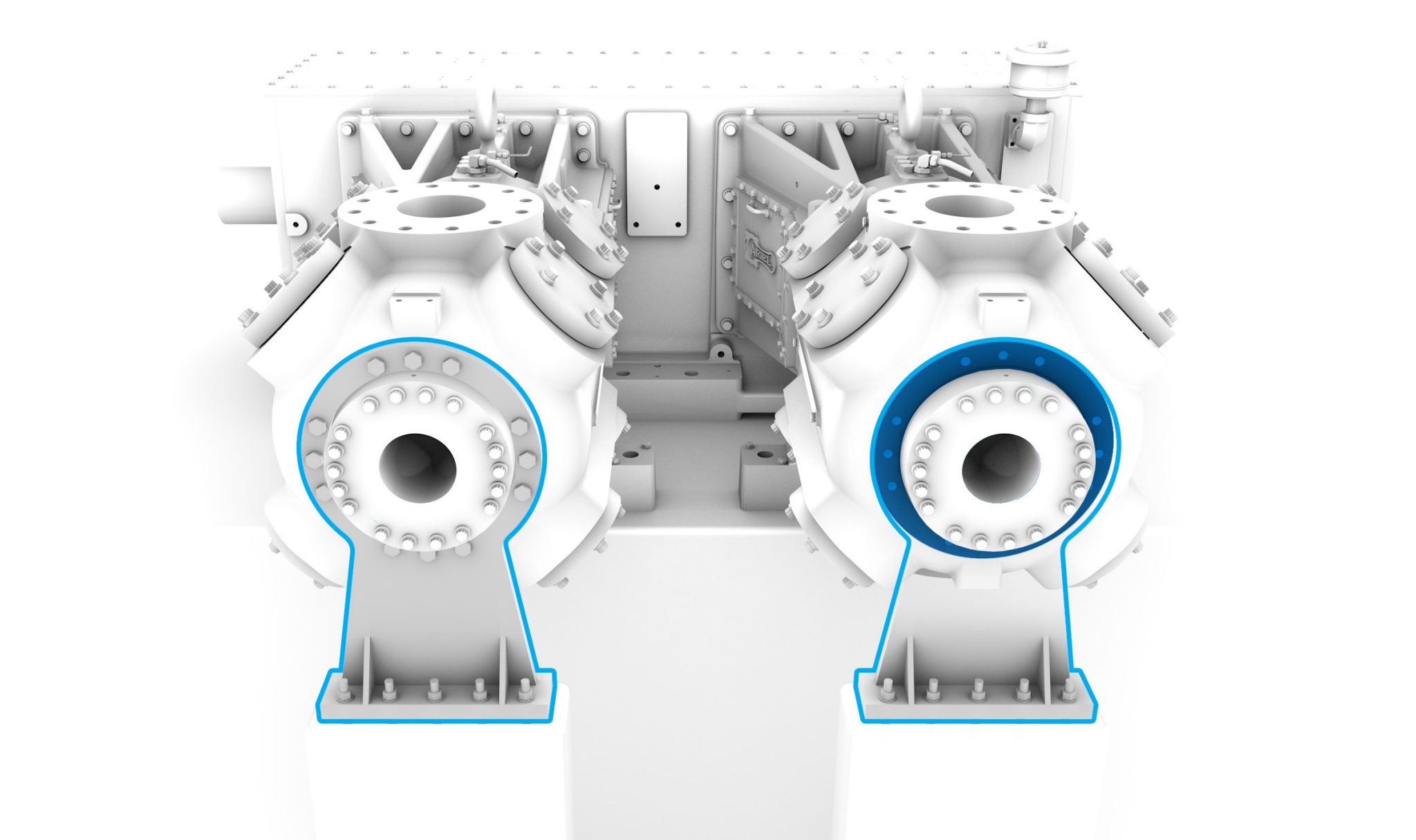 Ariel compressor head end support mounting face