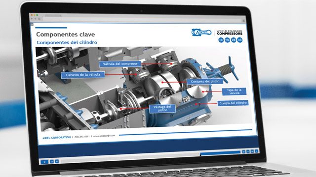 Ariel Online Basic Product Training page translated to Spanish